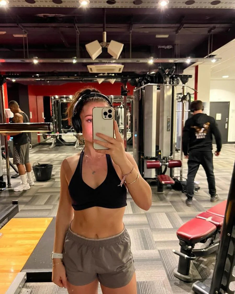 Ruched Halter Sports Bra