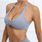 Ruched Halter Sports Bra